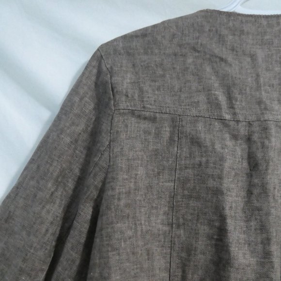 DELICIOUS | large | 100% cotton | Linen-Like Blazer | Faux Pockets | 3 Buttons - Picture 7 of 12